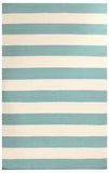 Flat Weave Stripe Light Blue White Rug