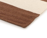 Flat Weave Stripe Light Brown White Rug