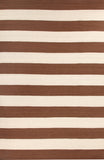 Flat Weave Stripe Light Brown White Rug