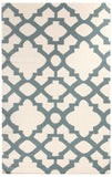 Flat Weave Trellis Design Light Blue White Rug