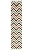 Flat Weave Chevron Design Rug Blue Brown