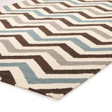 Flat Weave Chevron Design Rug Blue Brown