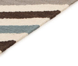 Flat Weave Chevron Design Rug Blue Brown