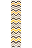 Flat Weave Design Rug Yellow Brown