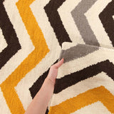 Flat Weave Design Rug Yellow Brown