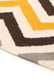 Flat Weave Design Rug Yellow Brown