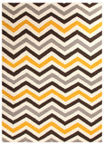 Flat Weave Design Rug Yellow Brown