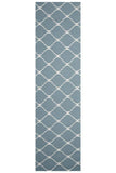 Flat Weave Stitch Design Rug Blue