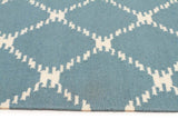 Flat Weave Stitch Design Rug Blue