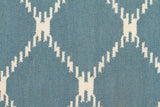 Flat Weave Stitch Design Rug Blue