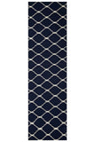 Flat Weave Stitch Design Rug Navy