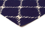 Flat Weave Stitch Design Rug Navy