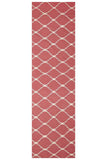 Flat Weave Stitch Design Rug Pink