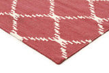 Flat Weave Stitch Design Rug Pink