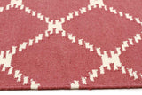 Flat Weave Stitch Design Rug Pink