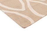 Flat Weave Oval Print Rug Beige