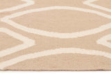 Flat Weave Oval Print Rug Beige