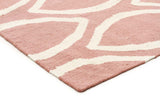 Flat Weave Oval Print Rug Pink