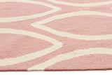 Flat Weave Oval Print Rug Pink