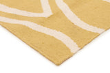 Flat Weave Oval Print Rug Yellow