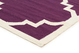 Flat Weave Large Moroccan Design Rug Aubergine