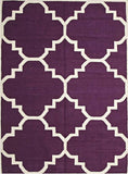 Flat Weave Large Moroccan Design Rug Aubergine