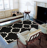 Flat Weave Large Moroccan Design Rug Black