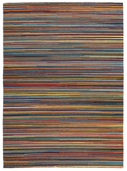 Flat Weave Striped Design Rug Multi