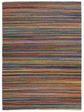 Flat Weave Striped Design Rug Multi