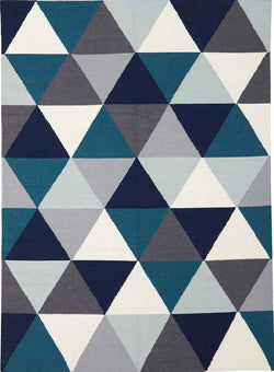 Prism Flat Weave Rug Blue