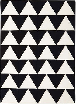 Pyramid Flat Weave Rug Black