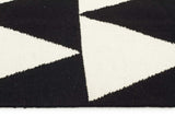 Pyramid Flat Weave Rug Black