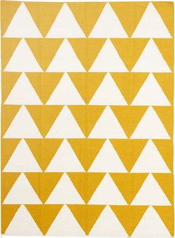 Pyramid Flat Weave Rug Yellow