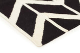 Chevron Flat Weave Rug Black