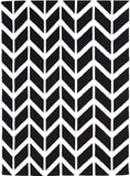 Chevron Flat Weave Rug Black