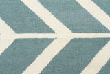 Chevron Flat Weave Rug Blue