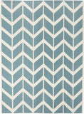 Chevron Flat Weave Rug Blue