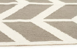 Chevron Flat Weave Rug Grey