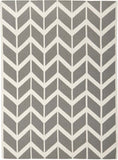 Chevron Flat Weave Rug Grey