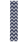 Chevron Flat Weave Rug Navy