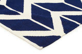 Chevron Flat Weave Rug Navy