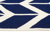 Chevron Flat Weave Rug Navy