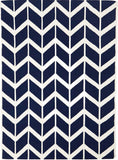 Chevron Flat Weave Rug Navy