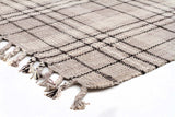 Striped Cotton Wool Flat woven Grey Rug