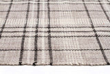 Striped Cotton Wool Flat woven Grey Rug