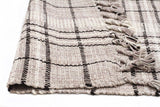 Striped Cotton Wool Flat woven Grey Rug