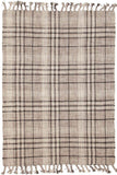 Striped Cotton Wool Flat woven Grey Rug