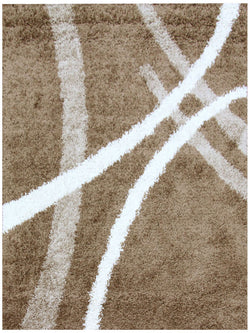 New Modern Shag Rug Dark Beige