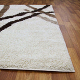 New Modern Shag Rug Ivory, Beige, Brown