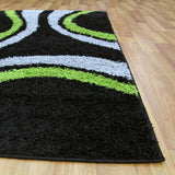 Stylish Curves Rug Black Green